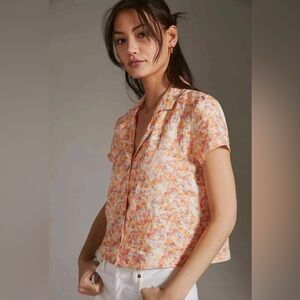 Anthropologie Floral Button Down